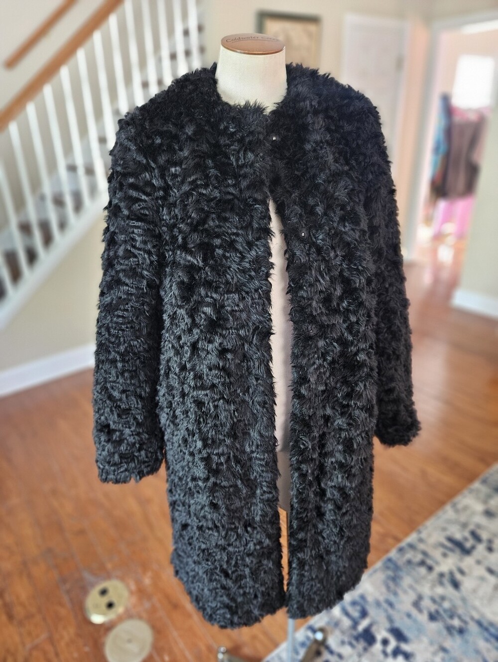 H&M Faux Fur Long Jacket Size 4